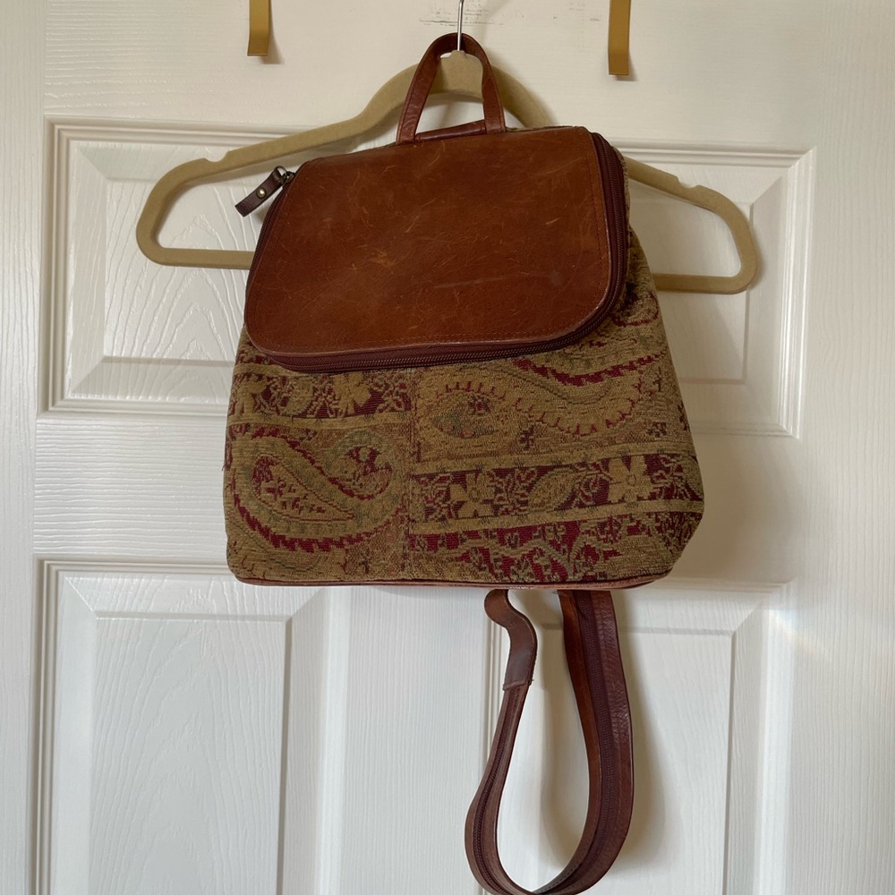 J. Jill Brown and Tan Backpack